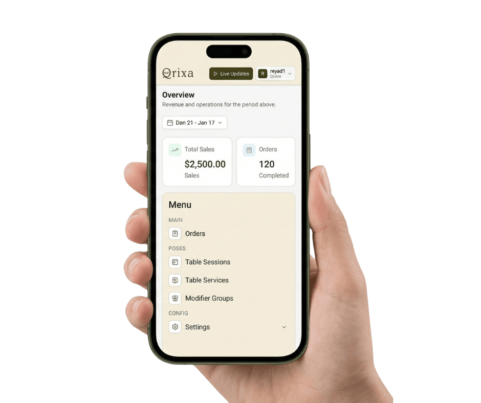 Qrixa dashboard preview